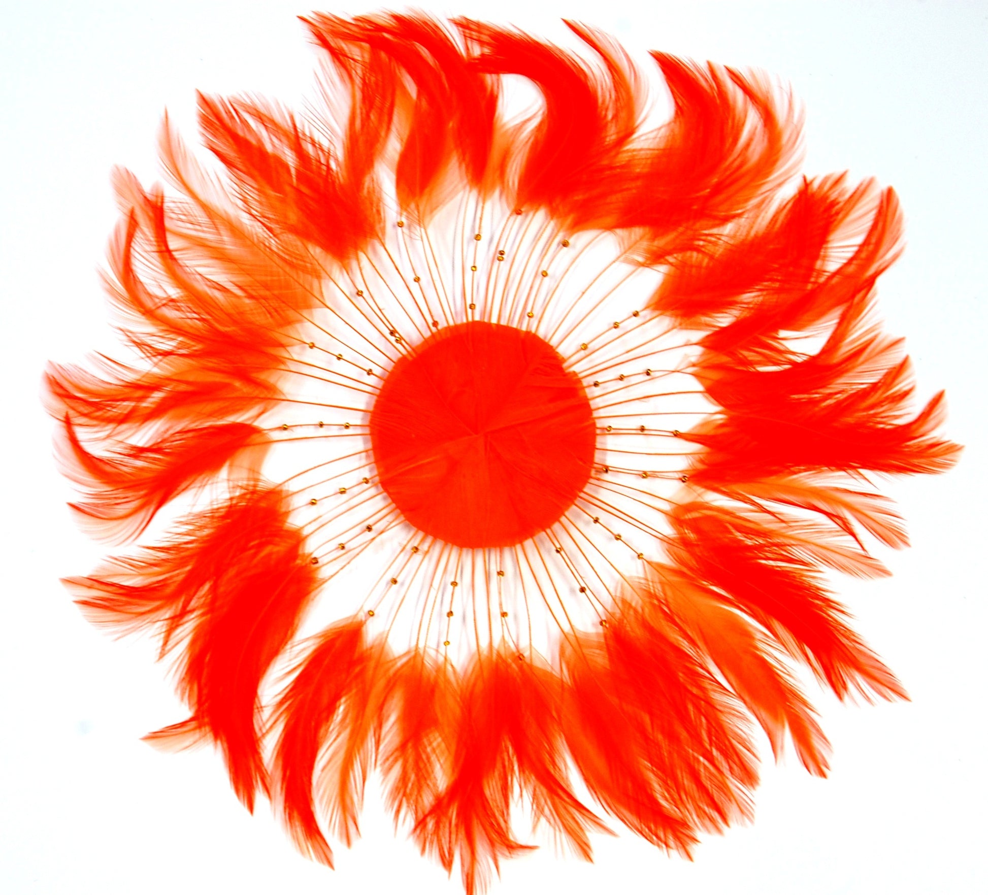 An orange feather pinwheel