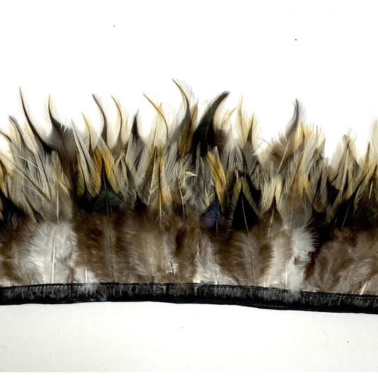 Rooster Badger Hackle Feathers on black tape