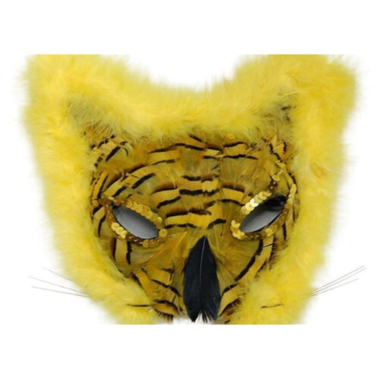 yellow feather mask