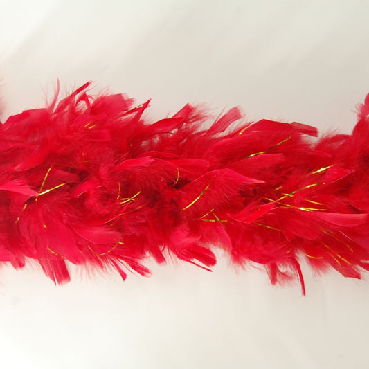 Red boa with lurex by eskay feathers